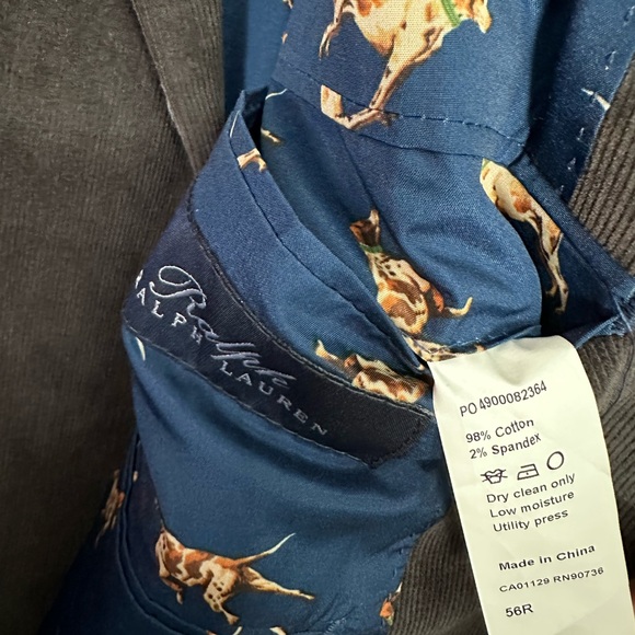 Big and tall Grey Two button Ralph by Ralph Lauren sport coat 56R - Picture 2 of 8